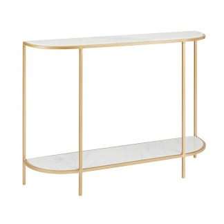 Half Round Gold Console Table